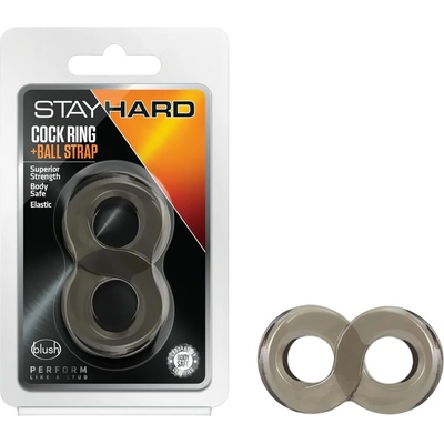 Blush Stay Hard - пръстен за пенис и тестиси (сив)