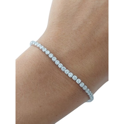 ibeauty stříbrný náramek jemný se zirkony I. B-201-N