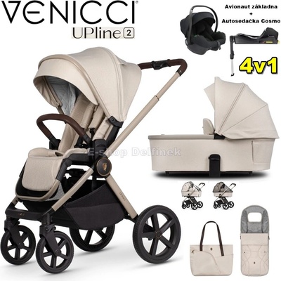 Venicci set Upline 2 s autosedačkou Avionaut COSMO + základna 2025 Stone Beige