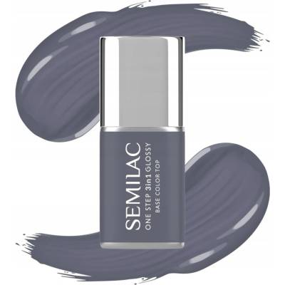 SEMILAC One Step Glossy Hybridní lak na nehty S185 Stone Grey (Kamenná šedá)