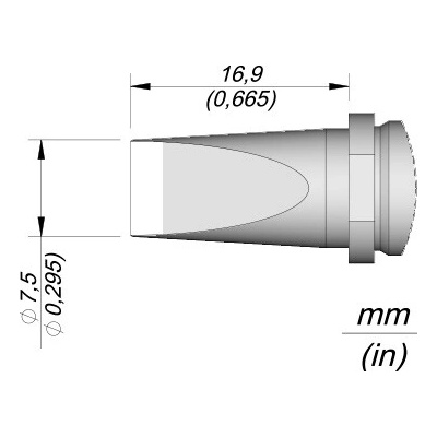 JBC R470025 – hrot ve tvaru dláta 7,5 × 1,8 mm