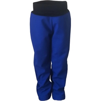 Dětské softshellové kalhoty s kapsami s fleecem tmavě modré s černým nápletem Obdélník