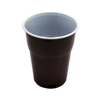 EcoObaly Plastový kelímek PS 0,18 l na kávu hnědo bílý