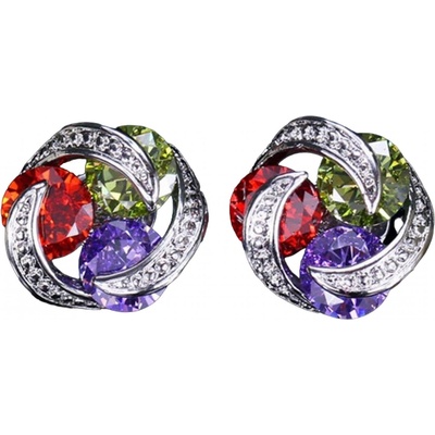 HARAHU Обеците le-21693 - Сребърна / Многоцветен kp21693 (le-21693)