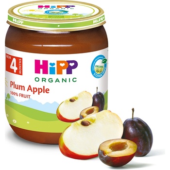 Hipp Био пюре Сливи и ябълки 4м+ 125г