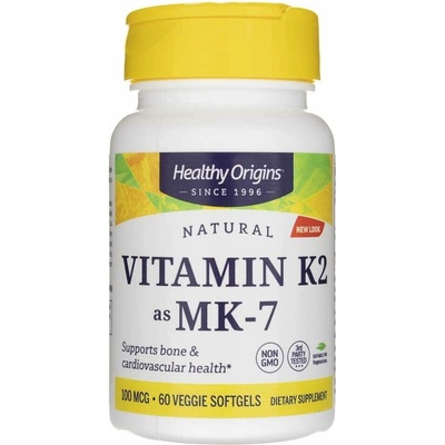 Healthy Origins Vitamín K2 ako MK-7 100 mcg 60 mäkkých gélov