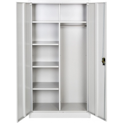Tectake 404383 plechová policová skříň 6 přihrádek - šedá,80 cm – Hledejceny.cz