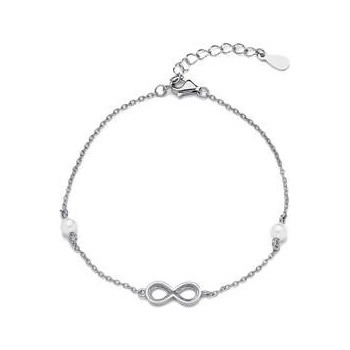 Nubis stříbrný s perličkami a nekonečnem NB-1105