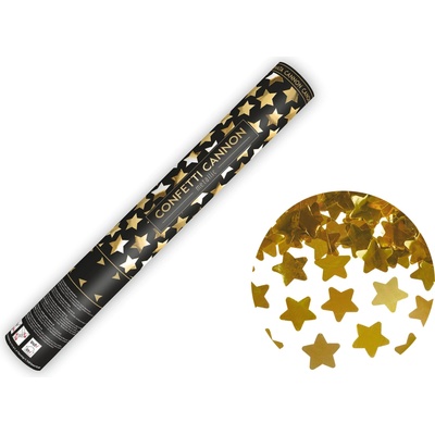 Party Konfety kanón zlaté hviezdy 40 cm metalický efekt