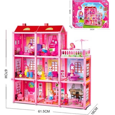 Kikky Детска триетажна къща с кукла и обзавеждане Kikky - Код W3995