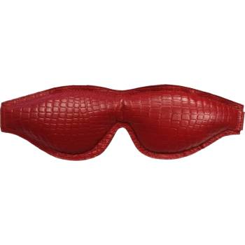 ostatní ROUGE Leather Padded Blindfold Burgundy with Black Accessories