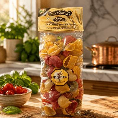 Gran Cucina Conchiglioni Arlecchino, farebné cestoviny 500 g