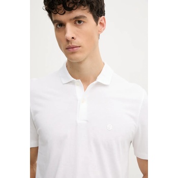 BOSS Памучна тениска с яка boss в бяло с изчистен дизайн 50539814 (50539814)