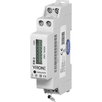 1-fázový indikátor spotřeby elektrické energie, 40A, pulzní výstup, 1 modul, DIN TH-35mm