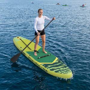 vidaXL SUP дъска с седалка 2 в 1 POSEIDON 305 x 76 x 15 cm Зелено (42039127)