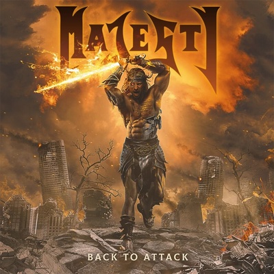 MAJESTY - BACK TO ATTACK - ORANGE/WHITE MARBLED LP