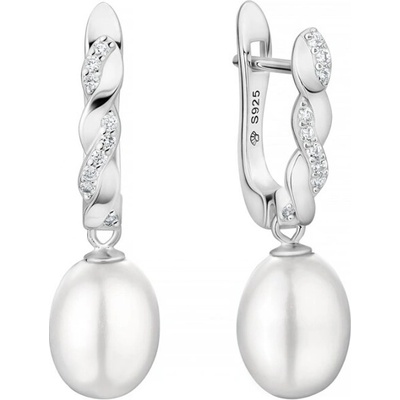 Gaura Pearls Stříbrné náušnice s bílou perlou Gloria SK25476EL/W stříbrná bílá