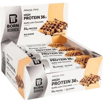 Born Winner Mega Pro 36% High Protein Bar [12 x 85 грама] Гофрета с шоколад