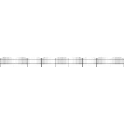 vidaXL Zahradní plot s hroty ocel (1–1,25) x 15,3 m černý