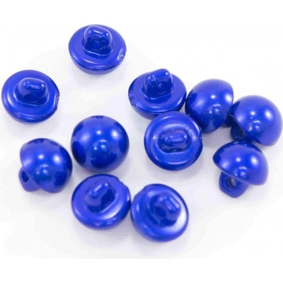 Gombík perlička so spodným prišitím - ostro modrá - priemer 0,9 cm