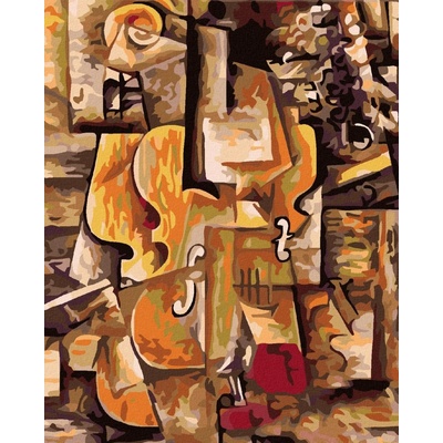 zuty Malování podle čísel Housle a hrozny Picasso 80 x 100 cm bez rámu a bez vypnutí plátna 8596530004547