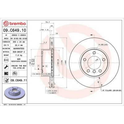 Brzdový kotúč BREMBO 09.C649.11 (09C64911)