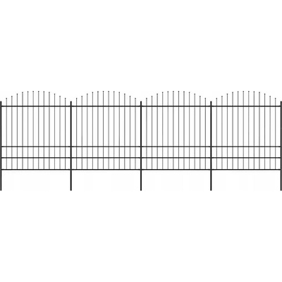 zahrada-XL Zahradní plot s hroty ocel (1,75–2) x 6,8 m černý