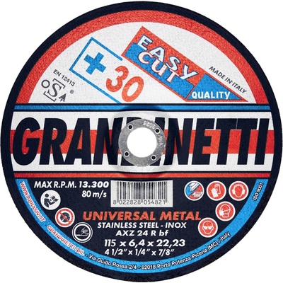 Grandinetti Kotouč brusný 115 x 6,4 x 22,2 mm GRZ11564