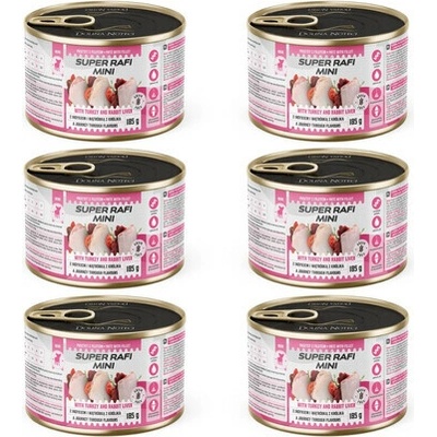 Super Rafi Mini s krůtím masem a králičími játry pro psy malých plemen 6 x 185 g