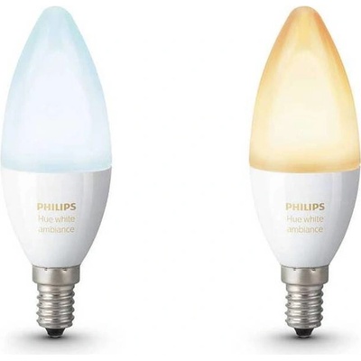 Philips LED žárovka Hue White Ambiance 6W E14 set 2ks 929002294404