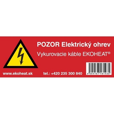 Výstražný štítek EKOHEAT SK