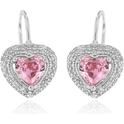 Zlatnictví U Kostela dámské náušnice růžová srdíčka 1162r