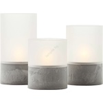 Brilliant - Комплект 3x LED свещи BOUGIE LED/2xAA IP44, сив/бял (BI0476)