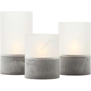 Brilliant - Комплект 3x LED свещи BOUGIE LED/2xAA IP44, сив/бял (BI0476)