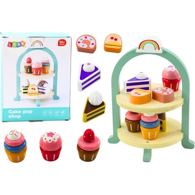 LEAN Toys Sada sladkostí Dorty Cupcakes stojan