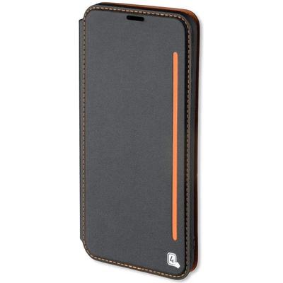 4smarts Flip Case Two Tone - кожен калъф с поставка и отделение за кр. карта за iPhone XS, iPhone X (черен)