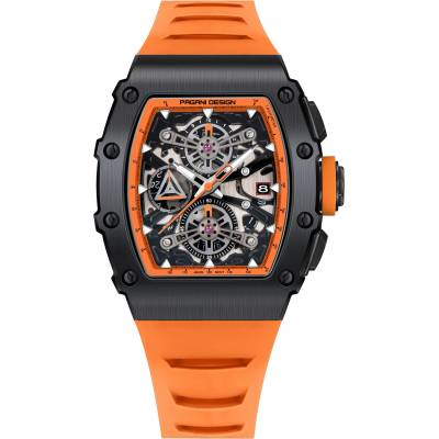 Pagani Мъжки часовник Pagani Design Fusc, Хронограф, Оранжев / Черен (PD-YS011-ORANGE-BLACK)