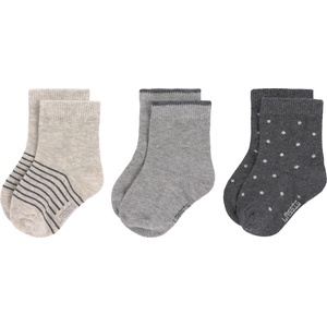 Lassig Бебешки чорапи Lassig - Cosy Leg Wear, 3 броя, 27-30 cm, Grey (4042183407265)
