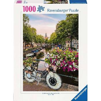 Ravensburger Пъзел Ravensburger от 1000 части - Велосипед и цветя в Амстердам (12000780)