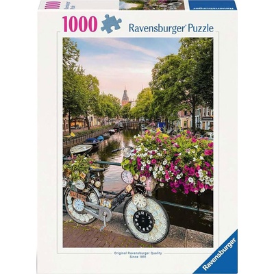 Ravensburger Пъзел Ravensburger от 1000 части - Велосипед и цветя в Амстердам (12000780)