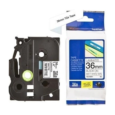 páska BROTHER TZeM261 čierne písmo, matná biela páska Tape (36mm) (TZEM261)