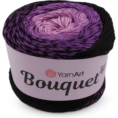 Stoklasa Bavlněná pletací příze Bouquet 250 g Balení: 1 ks, Varianta: 10 (724) černá fialová 10 (724) černá fialová