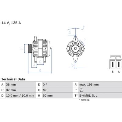 Alternátor BOSCH 0 986 082 190