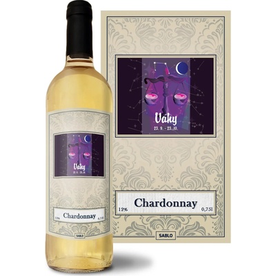 Sablio Váhy Chardonnay biele suché víno 12 % 0,75 l (čistá fľaša)