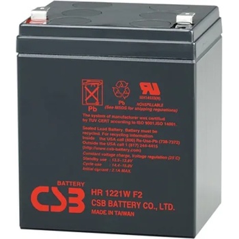 Image 1 of CSB-Battery Акумулаторна батерия CSB, 12V, 5.3Ah, F2 конектори (HR1221W)