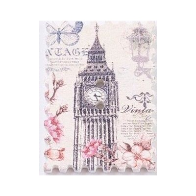 Dřevěný dekorační knoflík 23,5 x 34 mm - 1ks Big Ben
