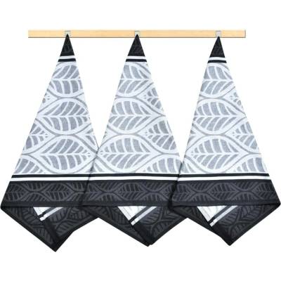 Bellatex kuchyňské utěrky SRDÍČKA ŠEDÉ ČERVENÉ ZELENÉ 3 kusy 50 x 70 cm