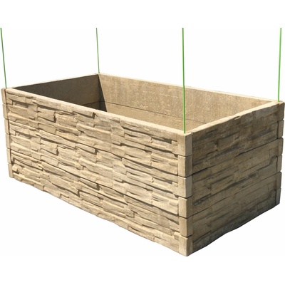 Barigadi Vyvýšený záhon betonový 200x100 x 75 cm, štípaný kámen, pískovec – Hledejceny.cz