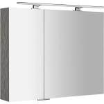 SAPHO Mirró - Огледален шкаф с LED осветление 90x70x16 см, 2 врати, сребрист дъб MC090-0011 (MC090-0011)