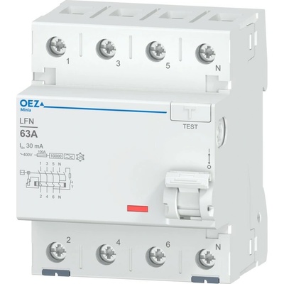 OEZ LFN-63-4-030A 4Pól/63A/30mA/A/10kA 42453